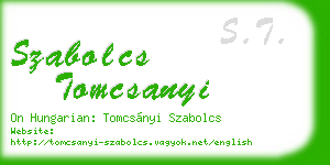 szabolcs tomcsanyi business card